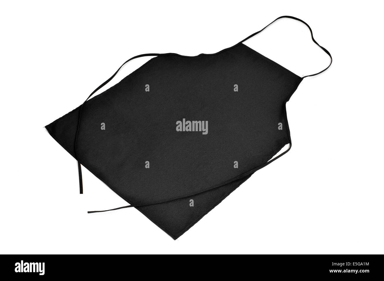 Un tablier de cuisine noir sur fond blanc Banque D'Images