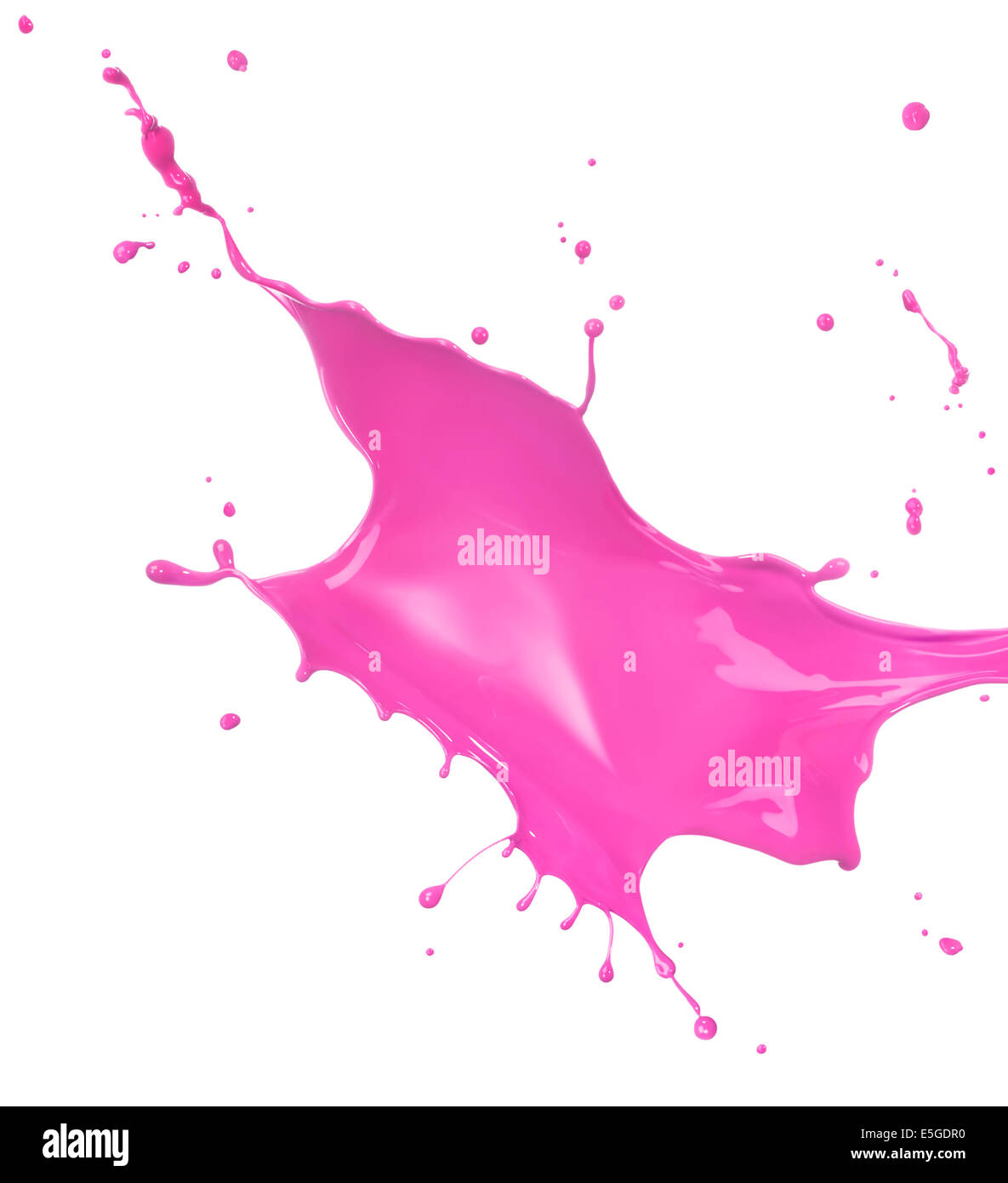 Splash de peinture rose isolé sur fond blanc Banque D'Images