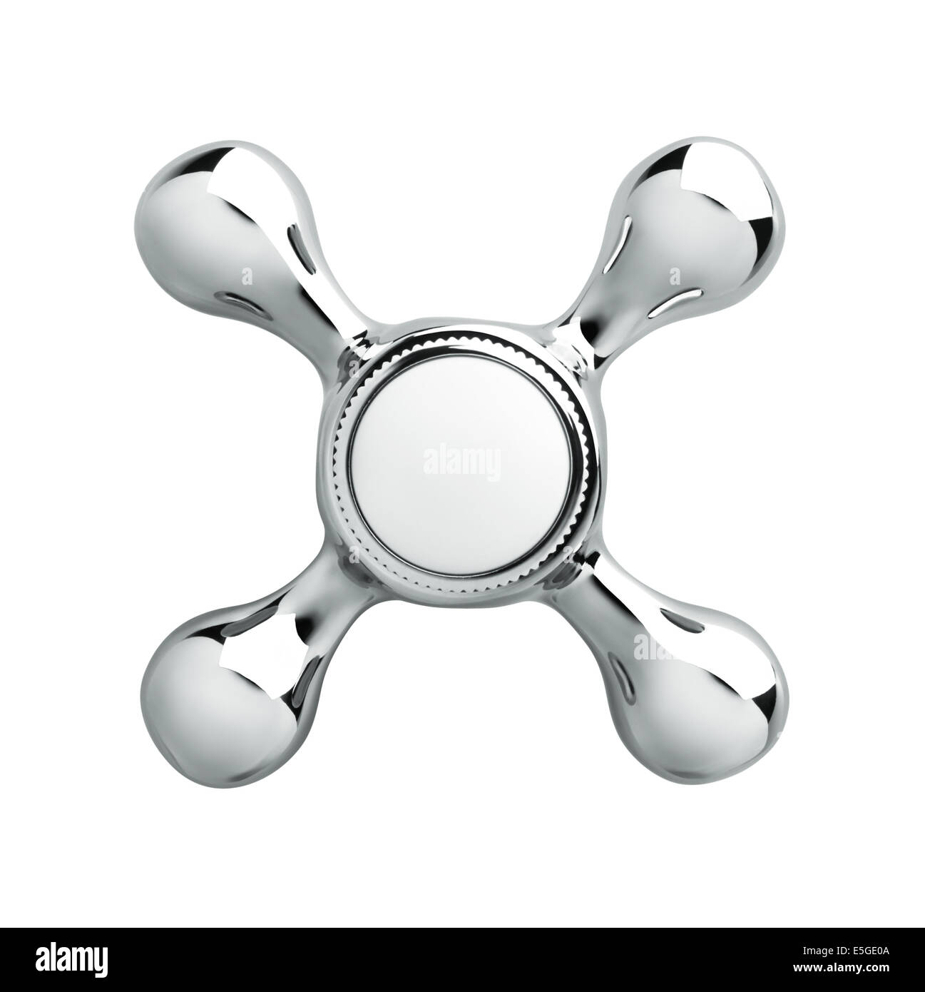 Un robinet d'eau en vue de dessus isolé sur fond blanc Banque D'Images Un robinet d'eau en vue de dessus isolé sur fond blanc Banque D'Images