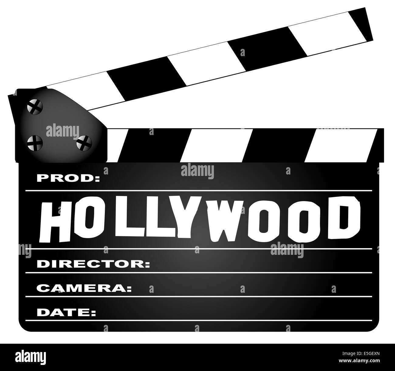Un film typique meissen avec la légende HOLLYWOOD isolé sur blanc. Banque D'Images
