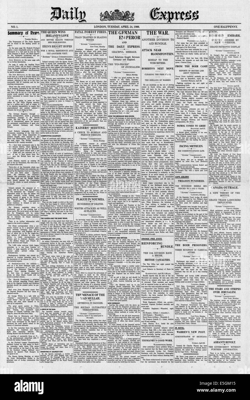1896 Le Daily Express n° 1 Banque D'Images