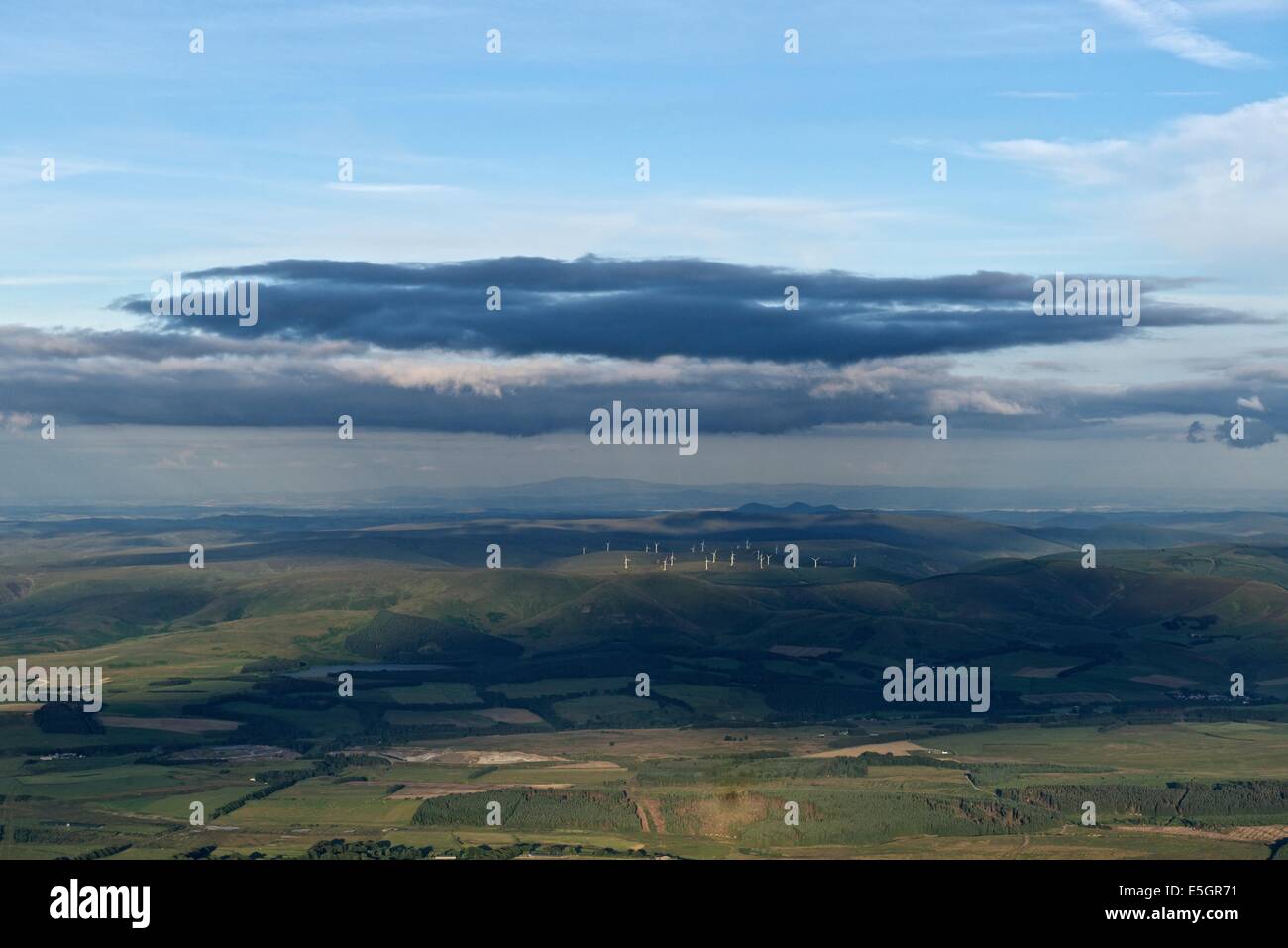 Midlothian en direction nord vers le paysage le Firth of Forth. Banque D'Images
