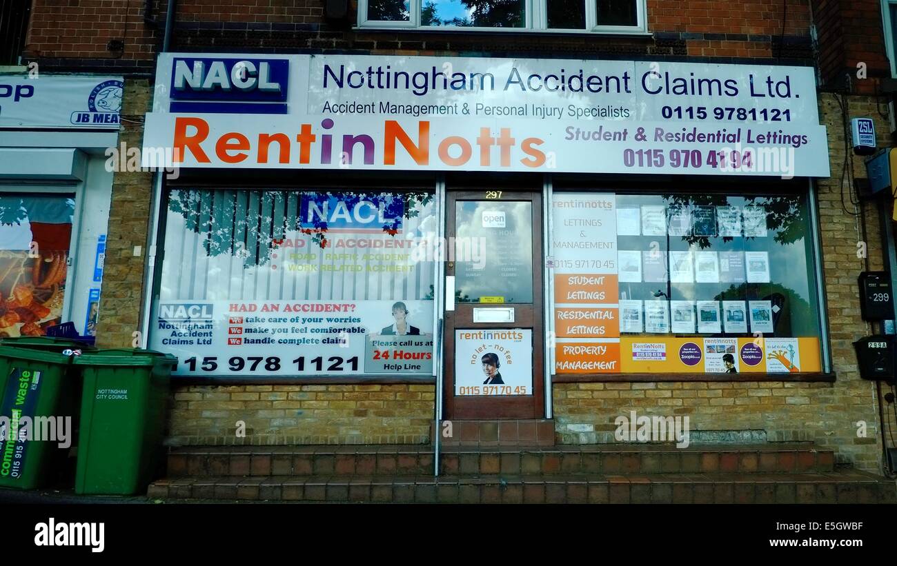 La location d'agents immobiliers Nottingham England UK Banque D'Images