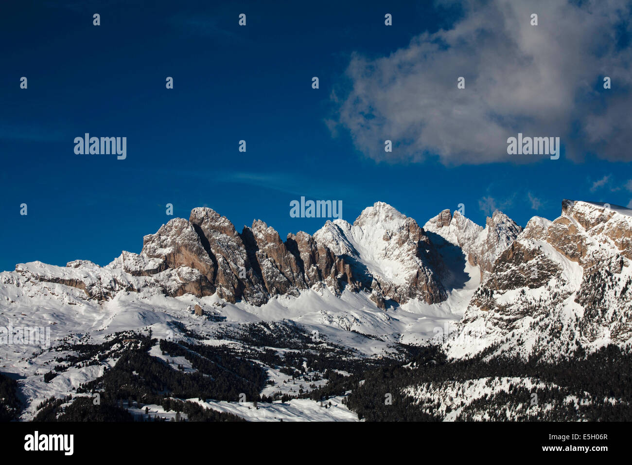 L'Odle Geislerspitzen Pitla Fermeda y compris le et le Gran Fermeda Selva Val Gardena Dolomites Italie Banque D'Images