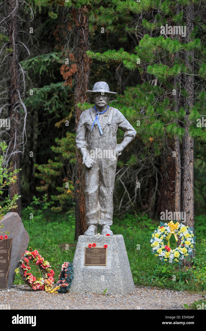 Mémorial du Camp d'Internement ukrainien, Camp d'internement de Castle Mountain, Banff National Park, Alberta, Canada Banque D'Images