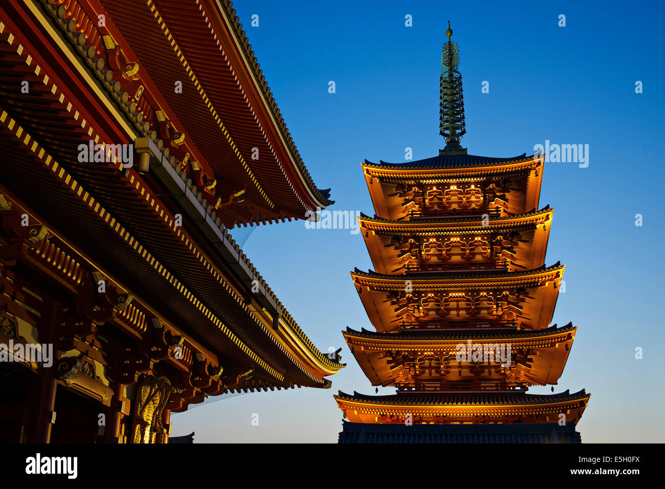 Le temple Senso-ji, Tokyo, Japon. Banque D'Images