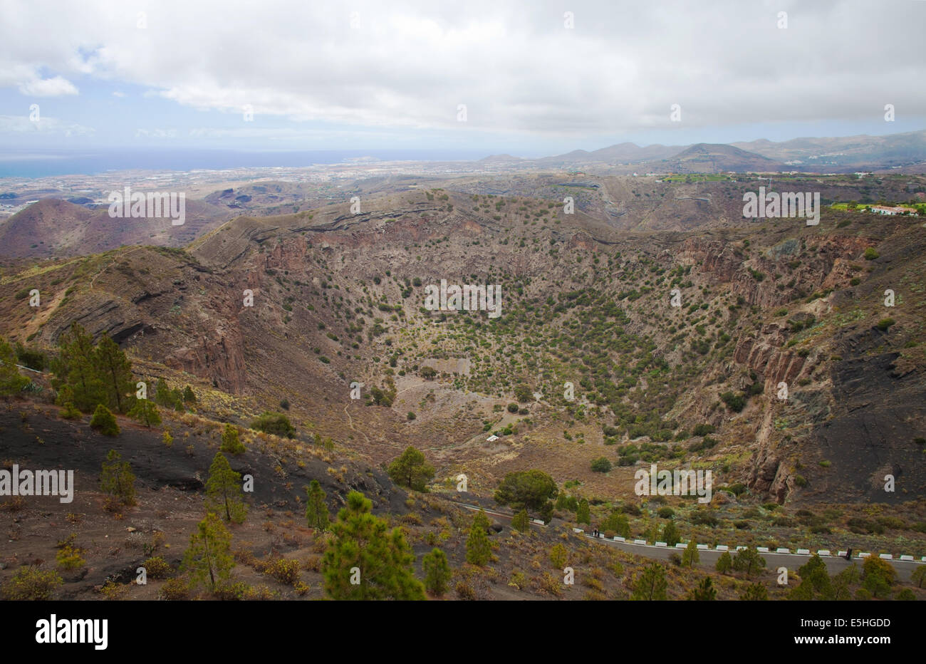 Gran Canaria, vue aérienne de Pico de Bandama Banque D'Images