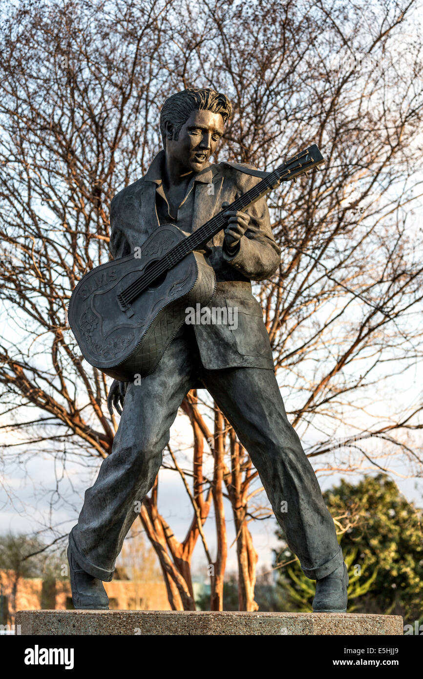 Statue d'Elvis Presley, Beale Street, Memphis, Tennessee, United States Banque D'Images