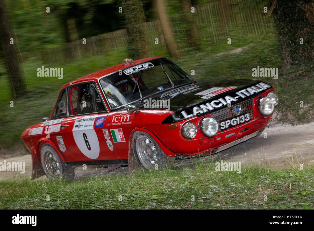 1970 Lancia Fulvia Coupé 1.3S sur l'étape pilote de rallye avec Steve Graham à la Goodwood Festival of Speed 2014, Sussex, UK. Banque D'Images