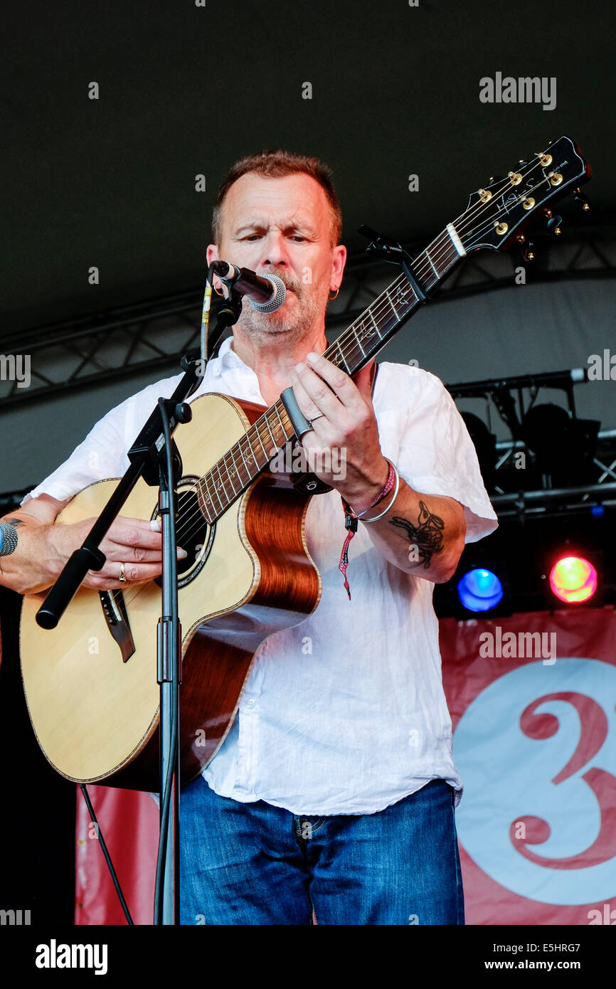 Malmesbury, UK, 26/07/2014 : Martin Simpson & Dom Flemons WOMAD jouer - Monde de la musique, des arts et de la danse. Les personnes sur la photo : Martin Simpson. Photo par Julie Edwards Banque D'Images