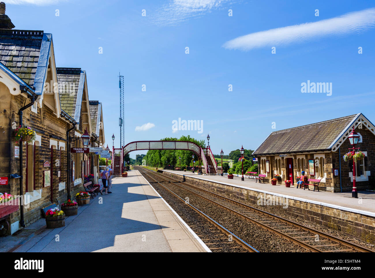 Régler la gare, début de la Régler Carlisle Railway, North Yorkshire, UK Banque D'Images