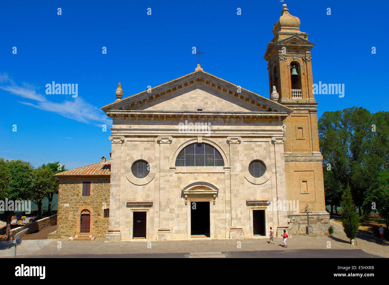 Montalcino, Madonna del Soccorso église, Val d'Orcia, Val d'Orcia, classé au Patrimoine Mondial de l'UNESCO, la province de Sienne, Toscane, Italie Banque D'Images