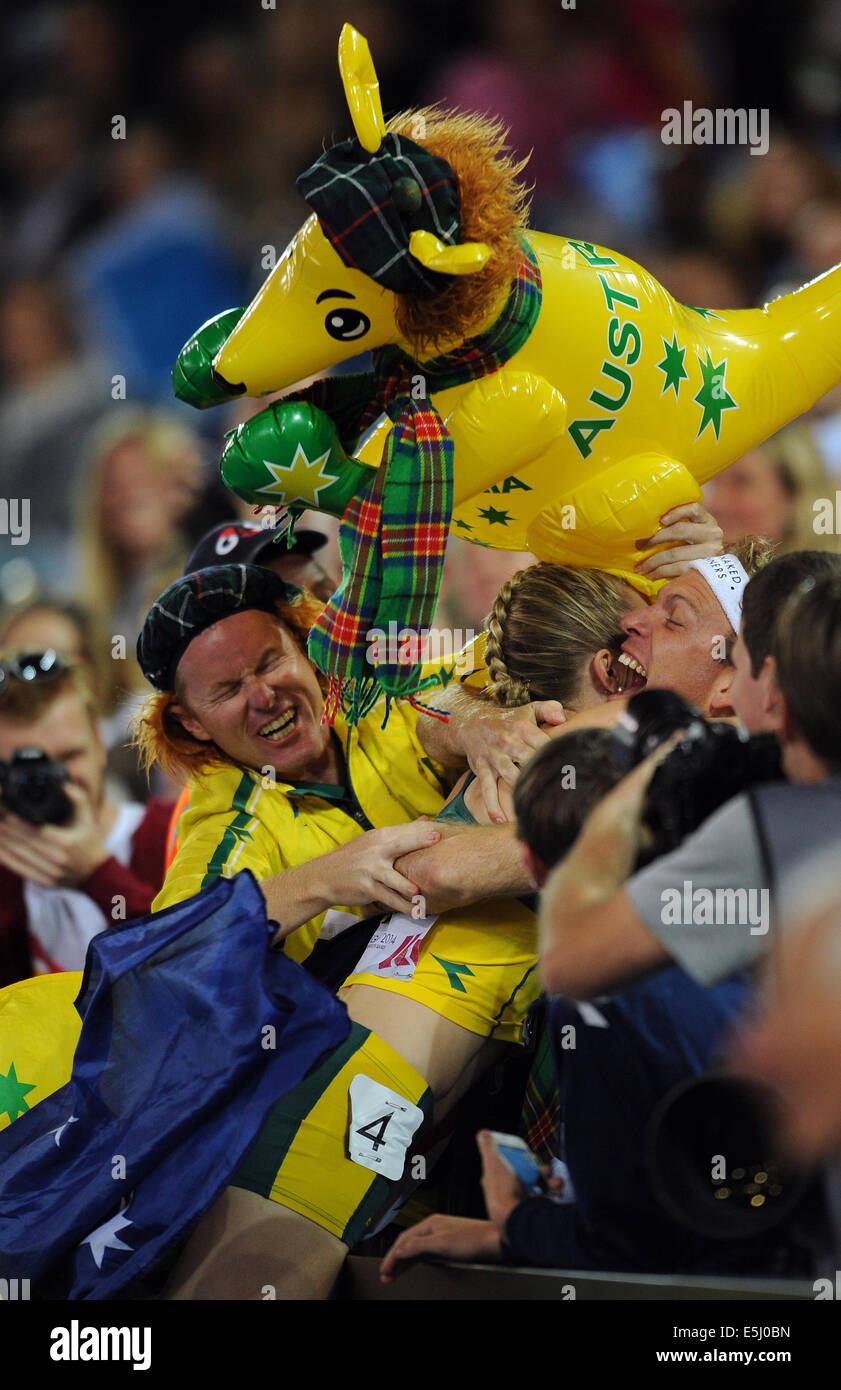 SALLY PEARSON WOMEN'S 100M HAIES HAMPDEN PARK GLASGOW ECOSSE 01 Août 2014 Banque D'Images