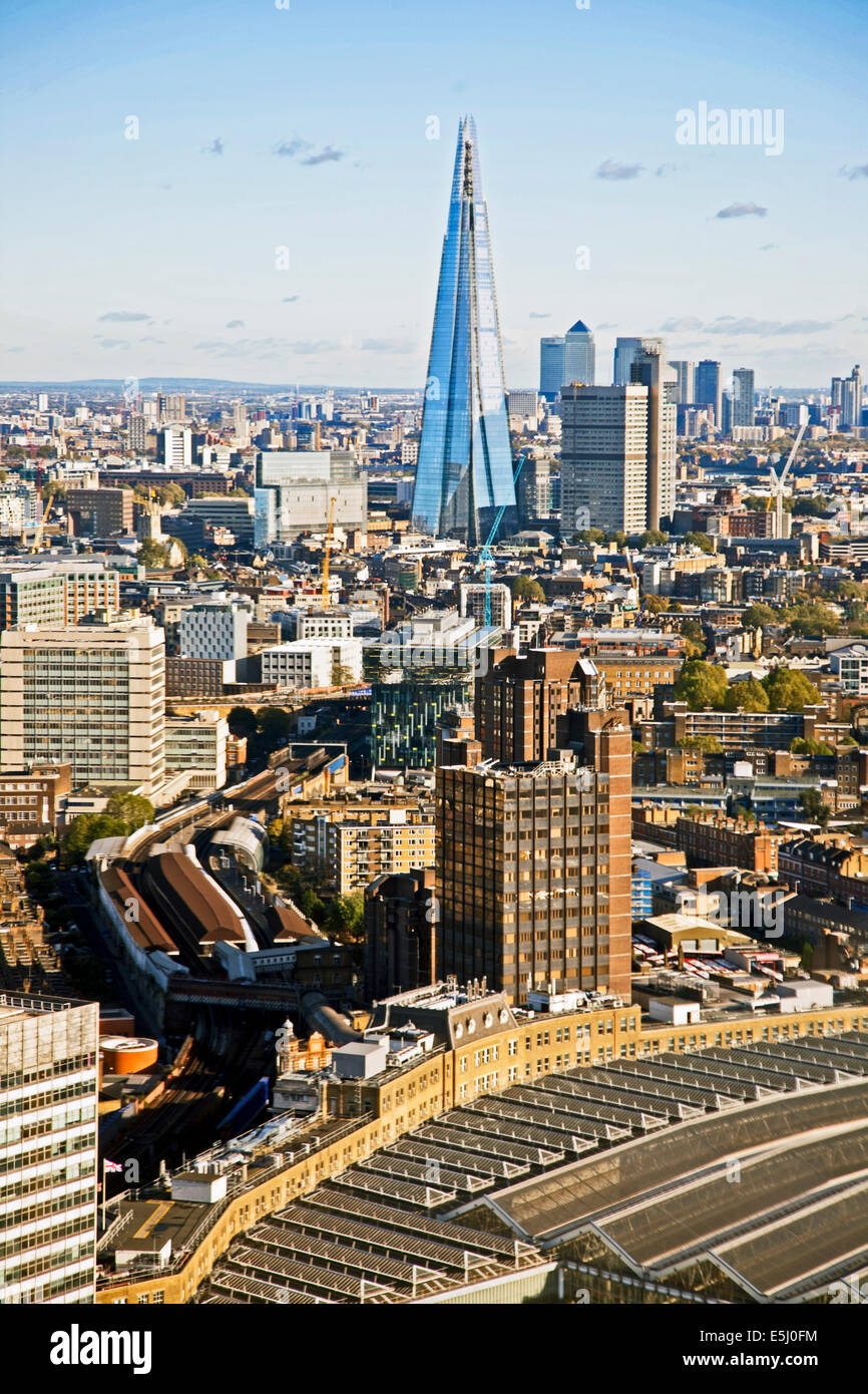 Vue aérienne de Londres, vu de l'Oeil de Londres montrant le tesson, Londres, Angleterre, Royaume-Uni Banque D'Images