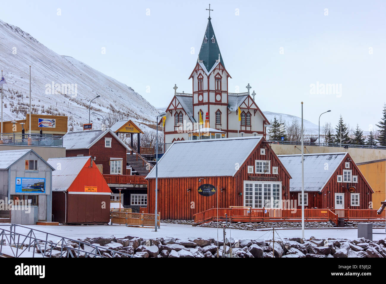 Le centre-ville de húsavík Banque D'Images