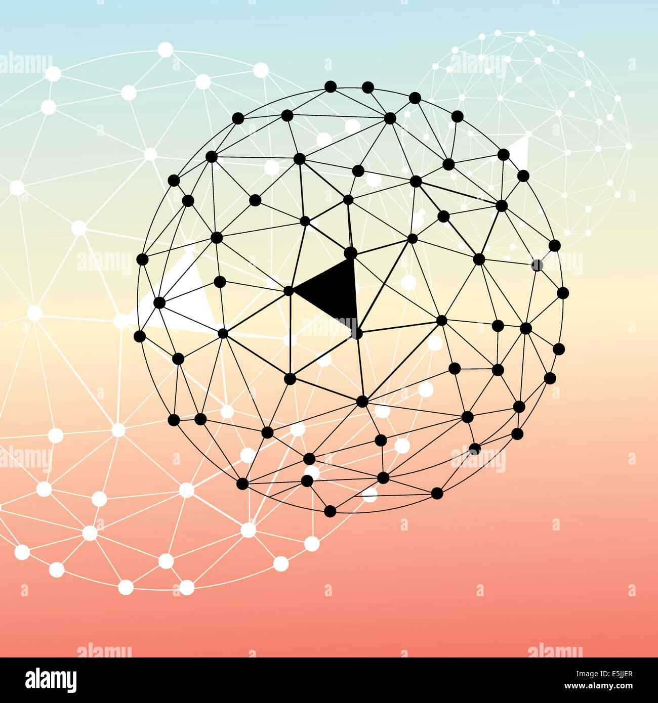 Round résumé les éléments de géométrie sur un fond coloré Banque D'Images