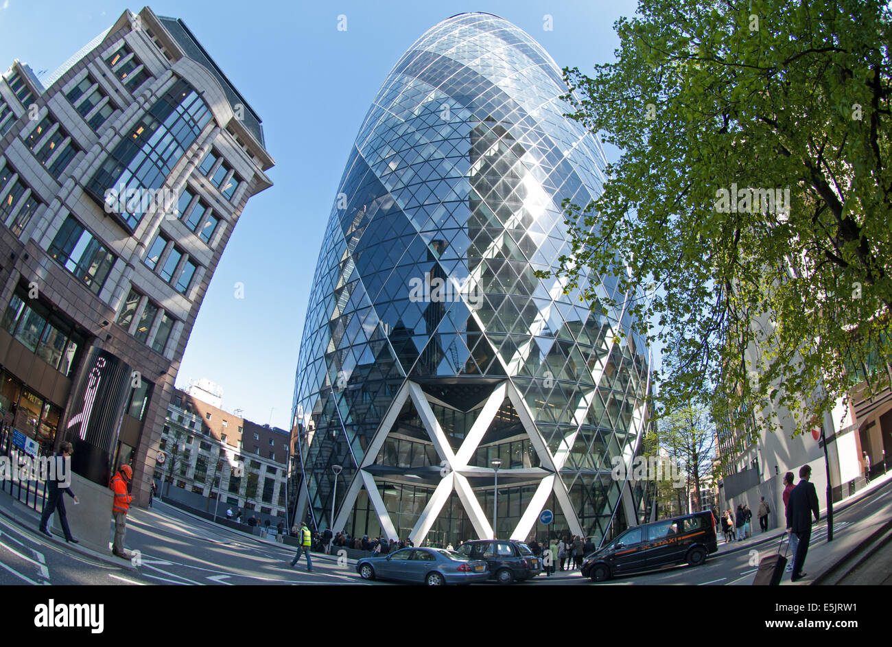 Le Gherkin, St Mary Axe, Londres Banque D'Images