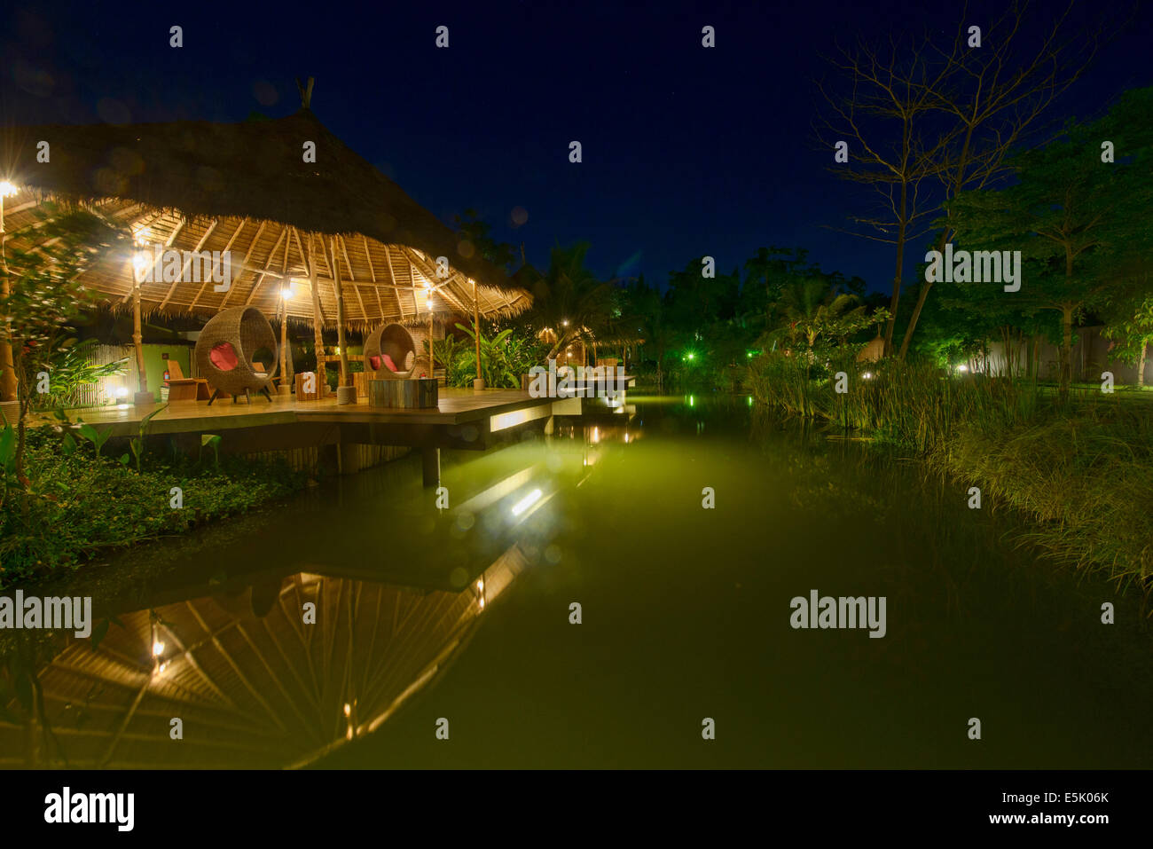 Thai eco resort en Thaïlande, Amphawa Banque D'Images