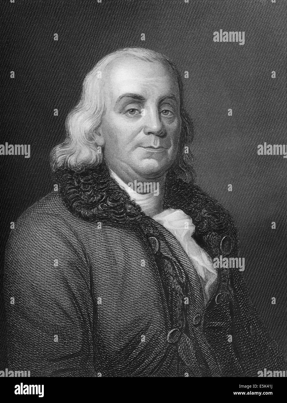 Benjamin Franklin, 1706 - 1790, l'Amérique du Nord un imprimeur, éditeur, écrivain, scientifique, inventeur et homme d'État, Banque D'Images