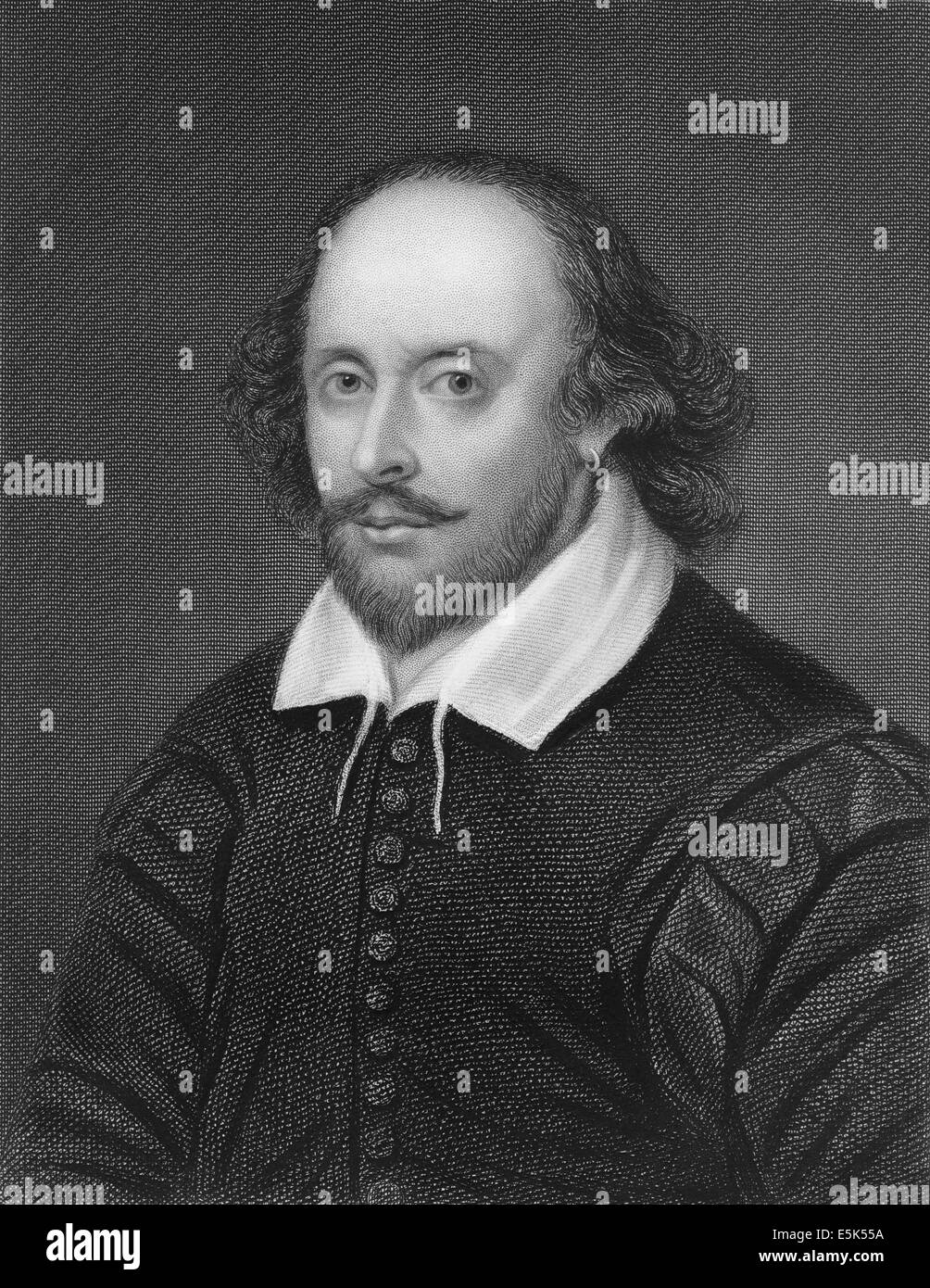 Portrait de William Shakespeare, 1564 - 1616, un dramaturge, poète et comédien, Banque D'Images