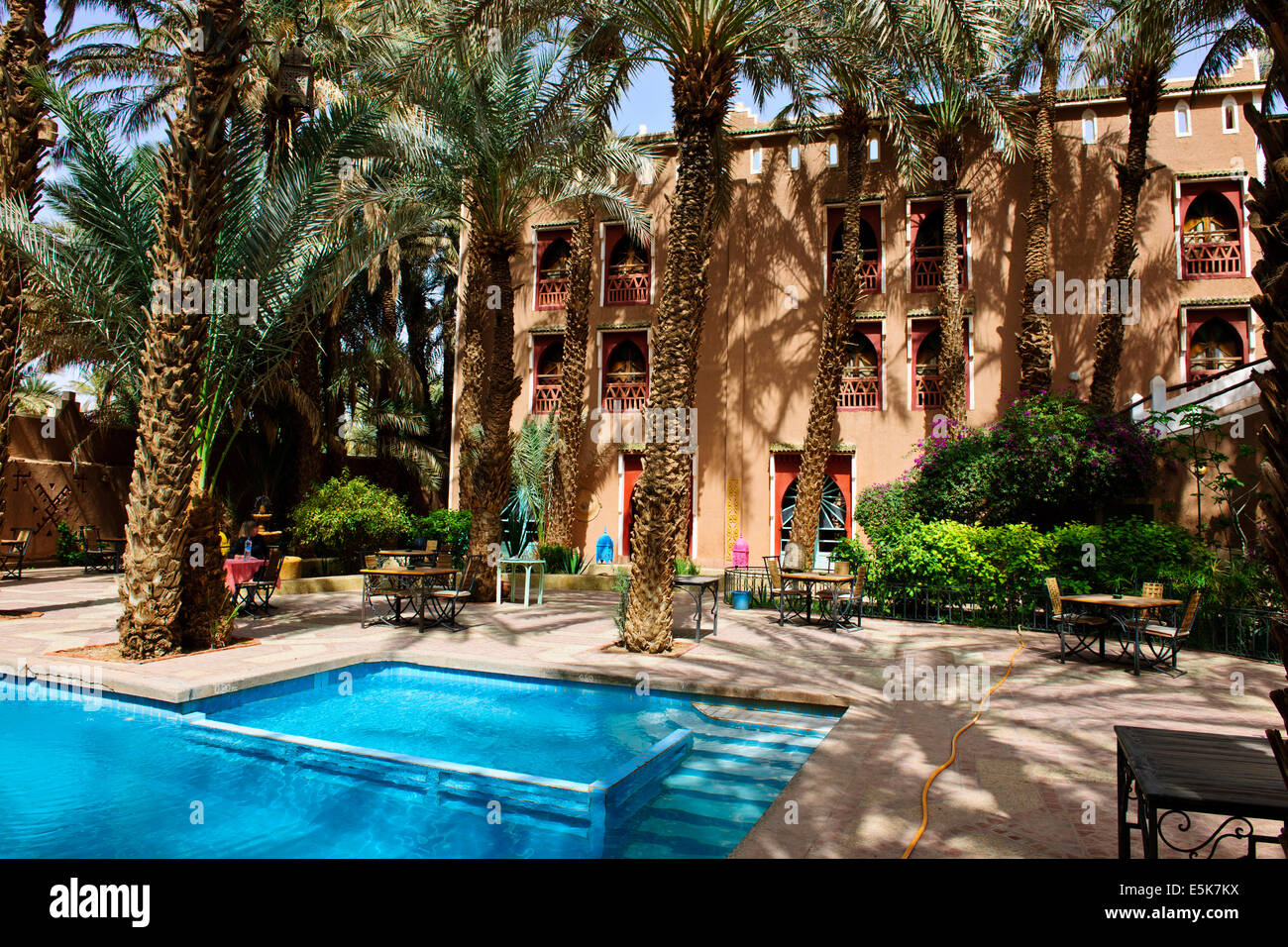 Zagora, l'Hotel,Oasis dans le désert,Paul Street,Voyages et photographe de paysage,Sud Maroc,en bordure du désert du Sahara et en Algérie,Afrique du Nord Banque D'Images