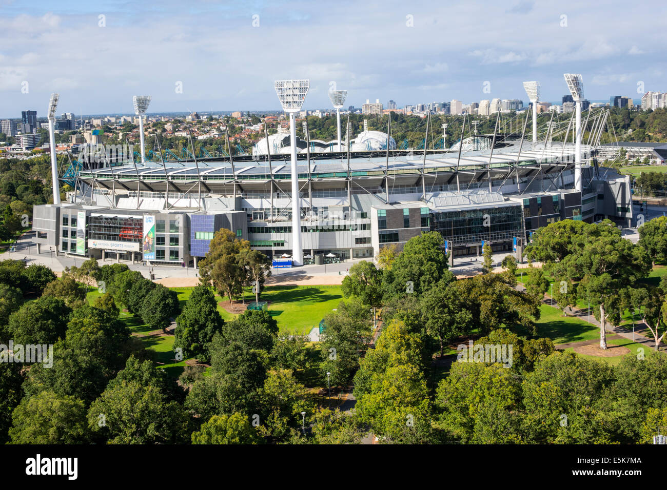 Melbourne Australie, Victoria est, Yarra Park, Melbourne Cricket Ground, stade, lumières, visiteurs voyage visite touristique sites touristiques Banque D'Images