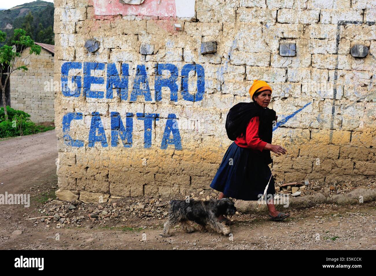 Grafitti politicien dans Cohechan - CHACHAPOYAS . Ministère de l'Amazonas .PÉROU Banque D'Images