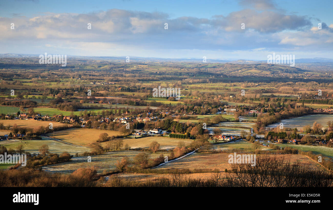 La campagne de Herefordshire depuis les collines de Malvern, en Angleterre Banque D'Images