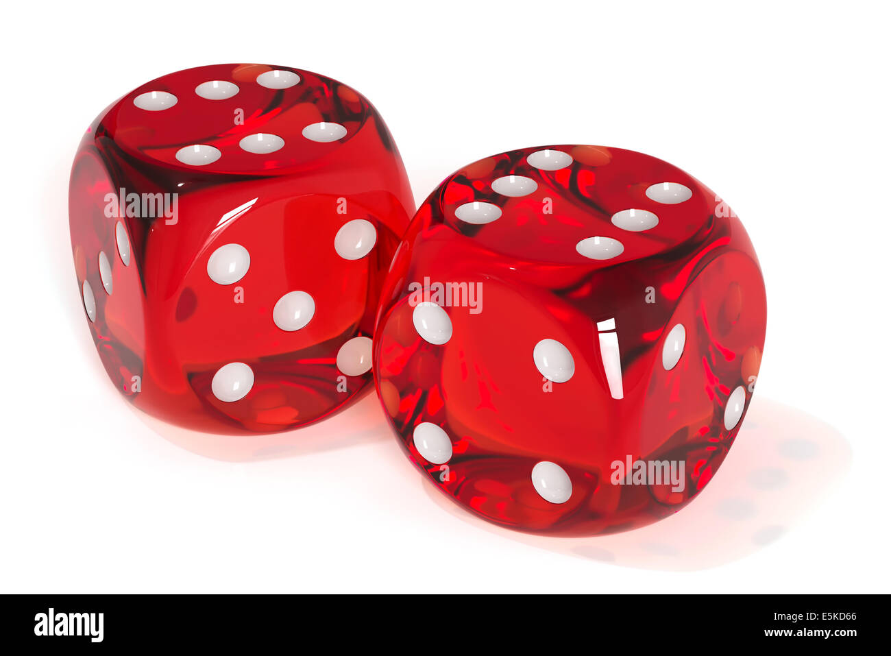 3D render of red dices isolés. Concept de réussite Banque D'Images