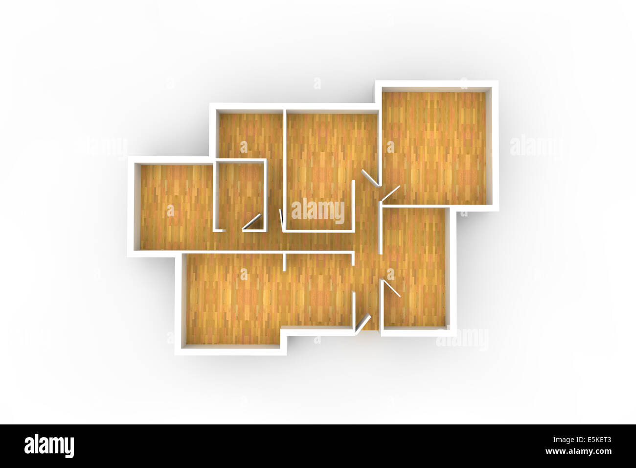 Aménagement intérieur avec plancher en bois et des espaces vides d'en haut Banque D'Images