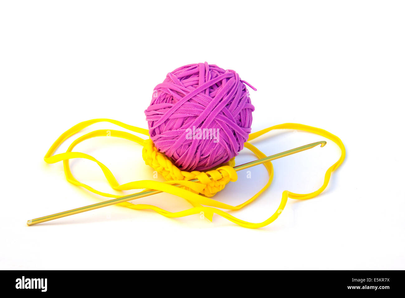 Crochet Crochet Boule et recyclé Banque D'Images