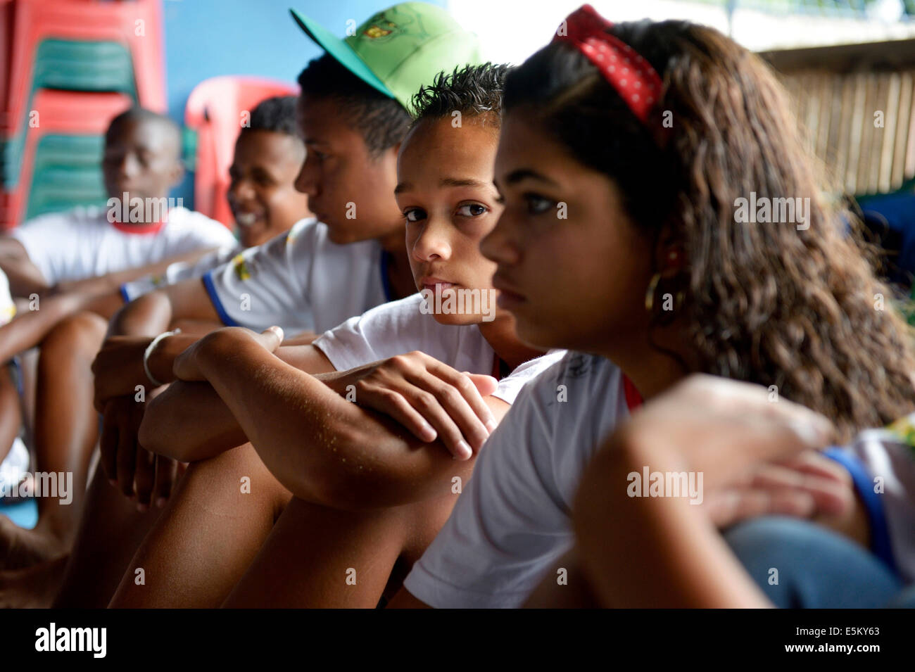 Les jeunes dans un projet social, São Gonçalo, Niteroi, Rio de Janeiro, Brésil de l'État Banque D'Images