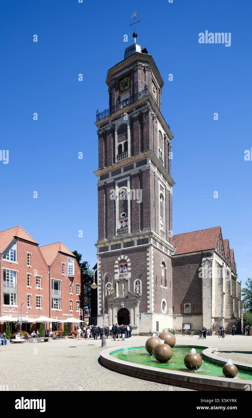 Eglise de Saint Lamberti, Markt, Coesfeld, Münsterland, Rhénanie du Nord-Westphalie, Allemagne Banque D'Images