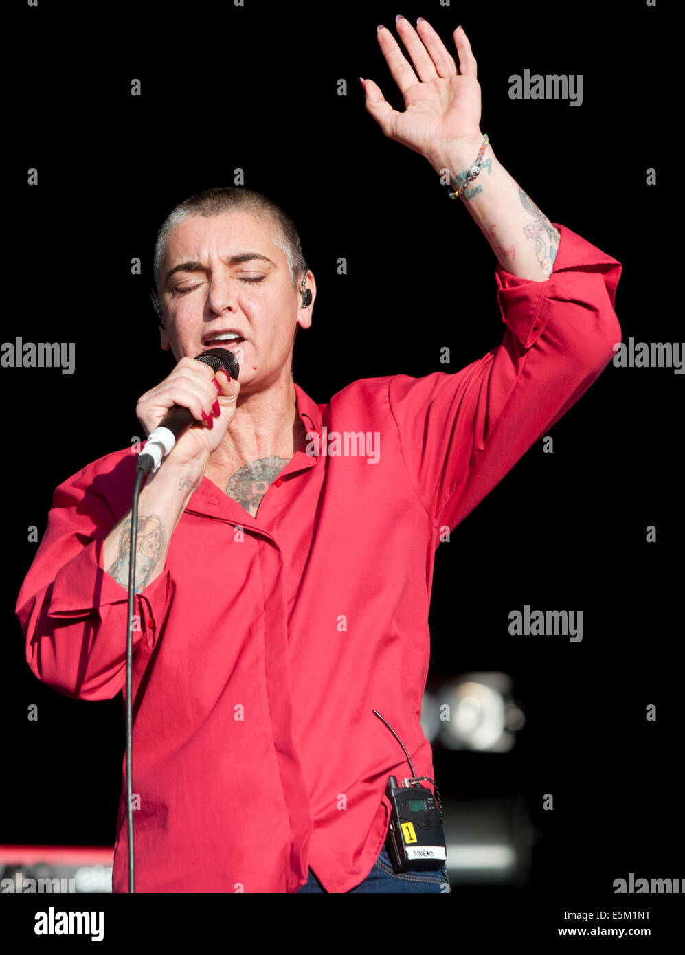 Château de Lulworth, Dorset, UK. 06Th Août, 2014. Sinéad O'Connor sur scène au Camp Bestival, au château de Lulworth, dans le Dorset, Angleterre. 3e août 2014 Crédit : Brian jordan/Alamy Live News Banque D'Images