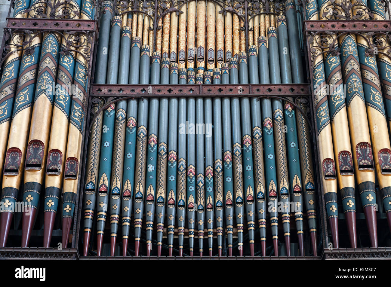 Cathédrale de Hereford, Royaume-Uni. L'orgue, construit par Henry Willis en 1892 Banque D'Images