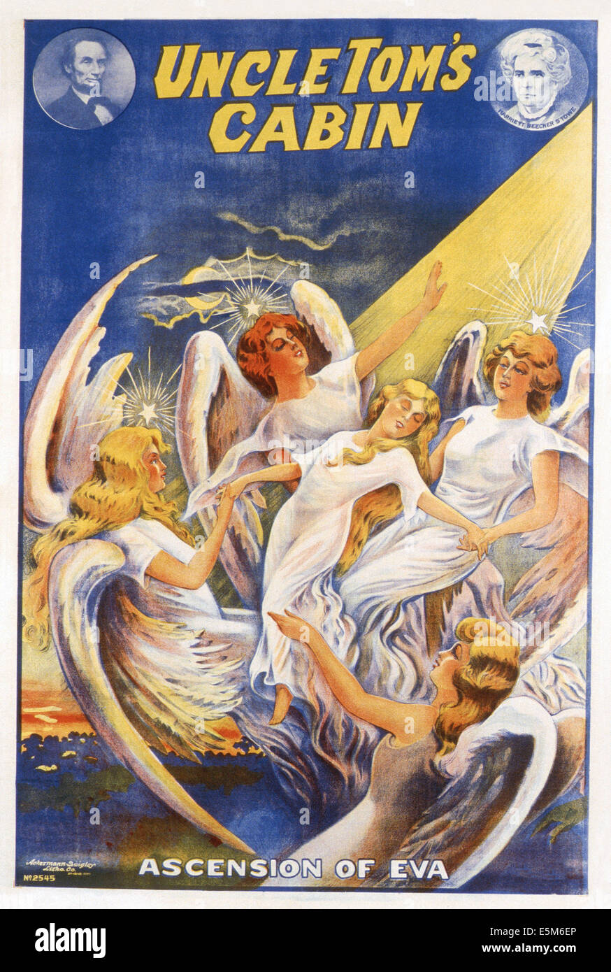 De l'Oncle Tom, de nous poster art, Abraham Lincoln (en haut à gauche), Harriet Stowe Beecham (coin supérieur droit), la production théâtrale, ca. Banque D'Images