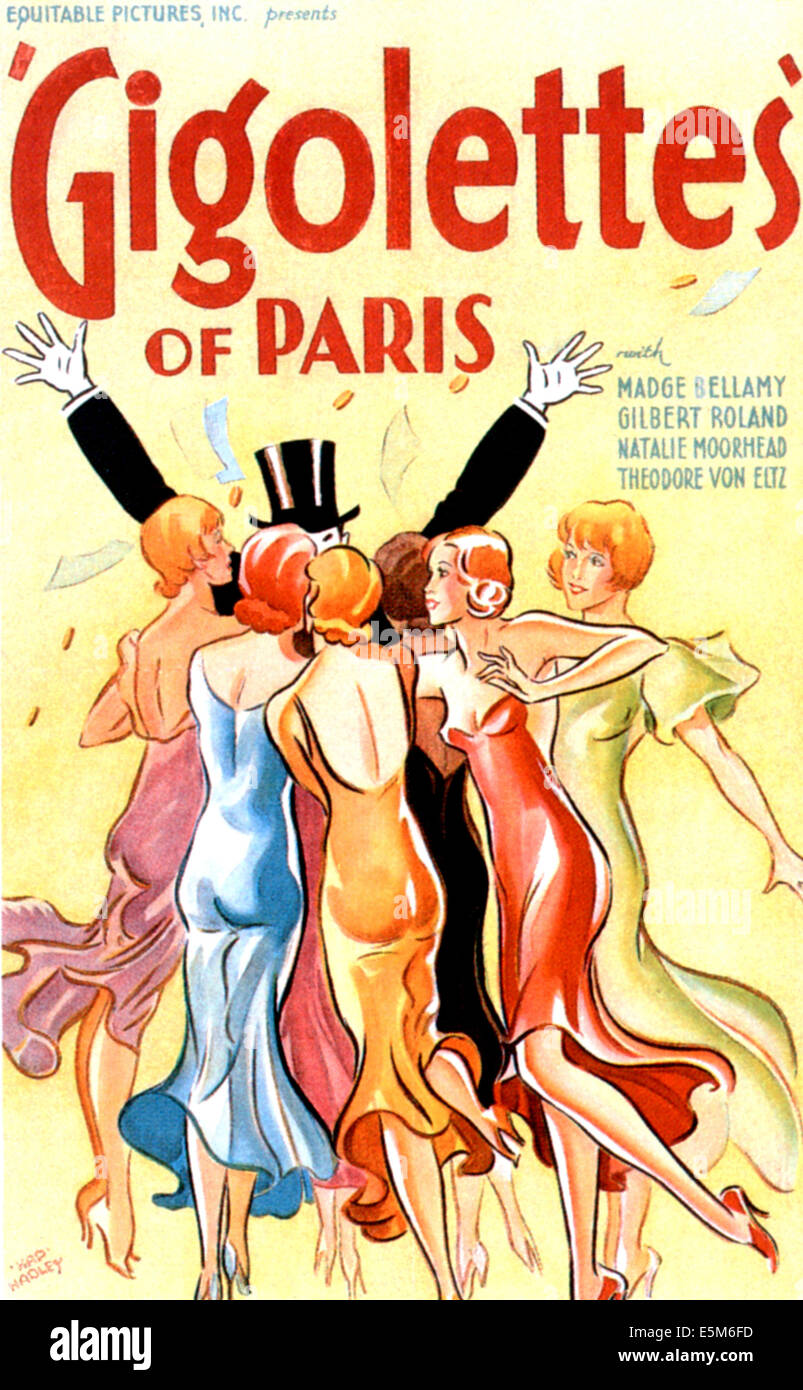 GIGOLETTES DE PARIS, 1933 Banque D'Images