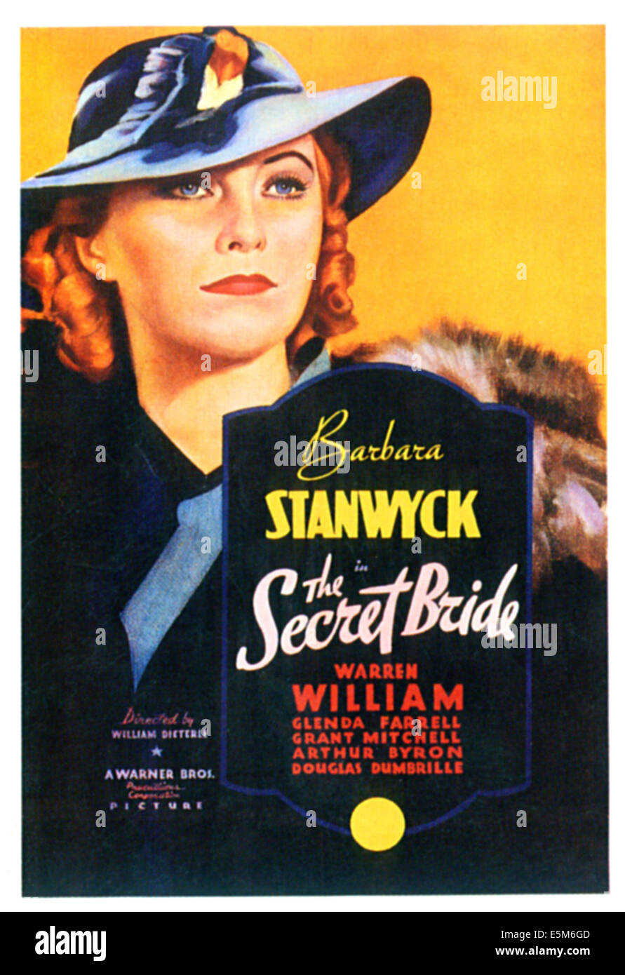 La fiancée secrète, Barbara Stanwyck, 1934 Banque D'Images