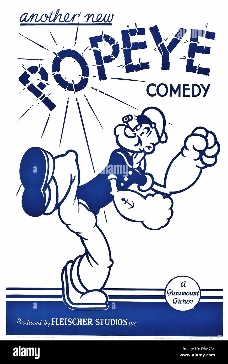 LET'S SING AVEC Popeye, Popeye (aka stock poster art), affiche, 1934 Banque D'Images