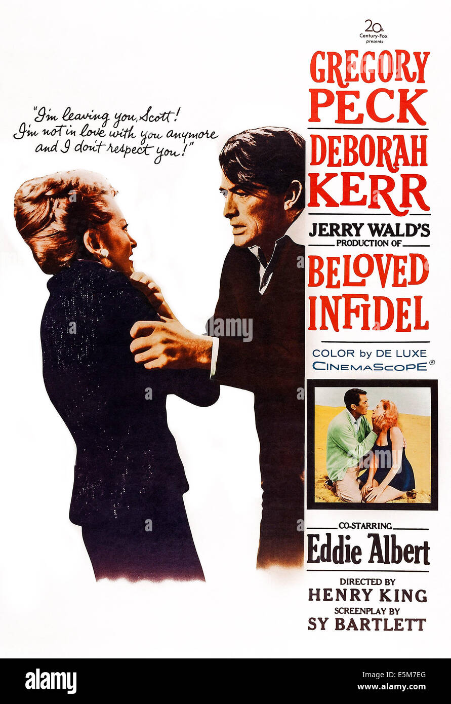 Infidèle, bien-aimé de nous poster, de gauche : Deborah Kerr, Gregory Peck, 1959, TM & © Copyright 20th Century Fox Film Corp./avec la permission Banque D'Images