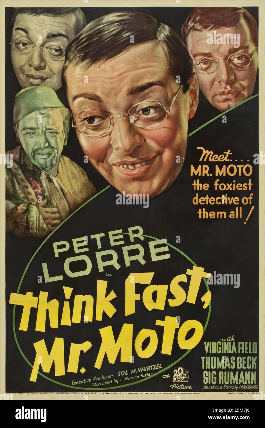 Pensez vite, monsieur MOTO, Peter Lorre, 1937, TM et copyright ©20th Century Fox Film Corp. Tous droits réservés / Courtesy : Everett Banque D'Images