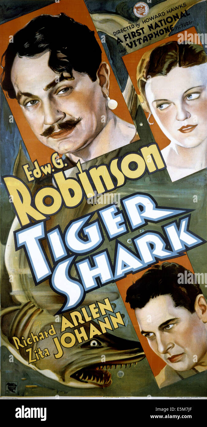 Requin TIGRE, (de haut en bas), Edward G. Robinson, Zita Johann, Ricahrd Arlen, 1932 Banque D'Images