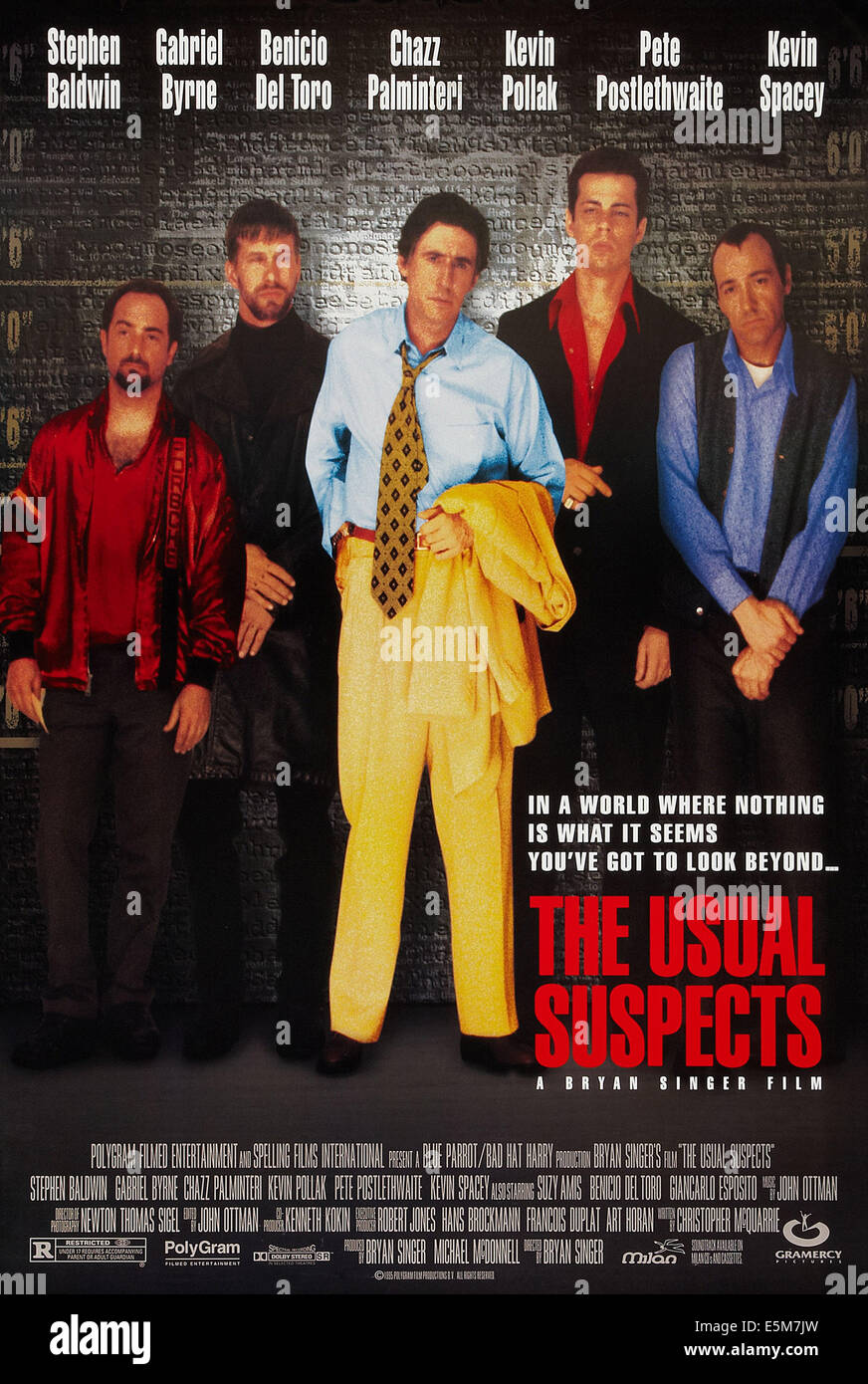 Les suspects habituels, Kevin Pollak, Stephen Baldwin, Gabriel Byrne, Benecio Del Toro, Kevin Spacey, 1995 Banque D'Images