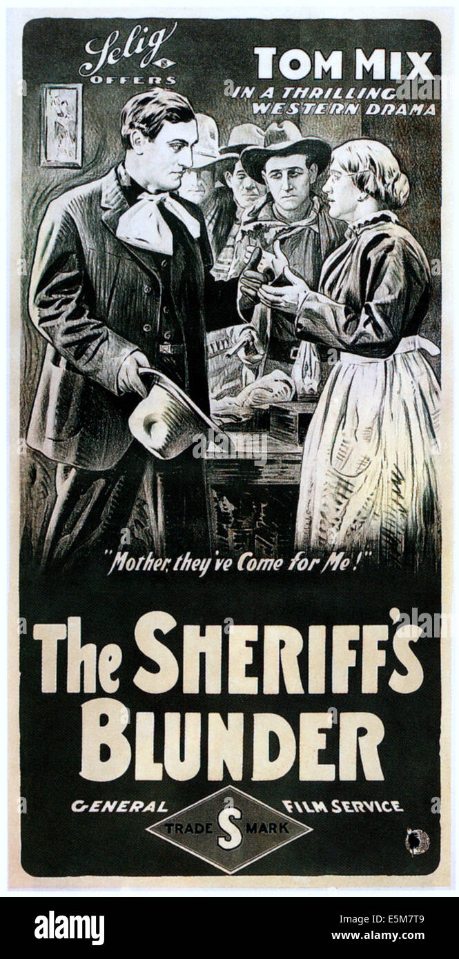 La gaffe du shérif, Tom Mix, 1916. Banque D'Images