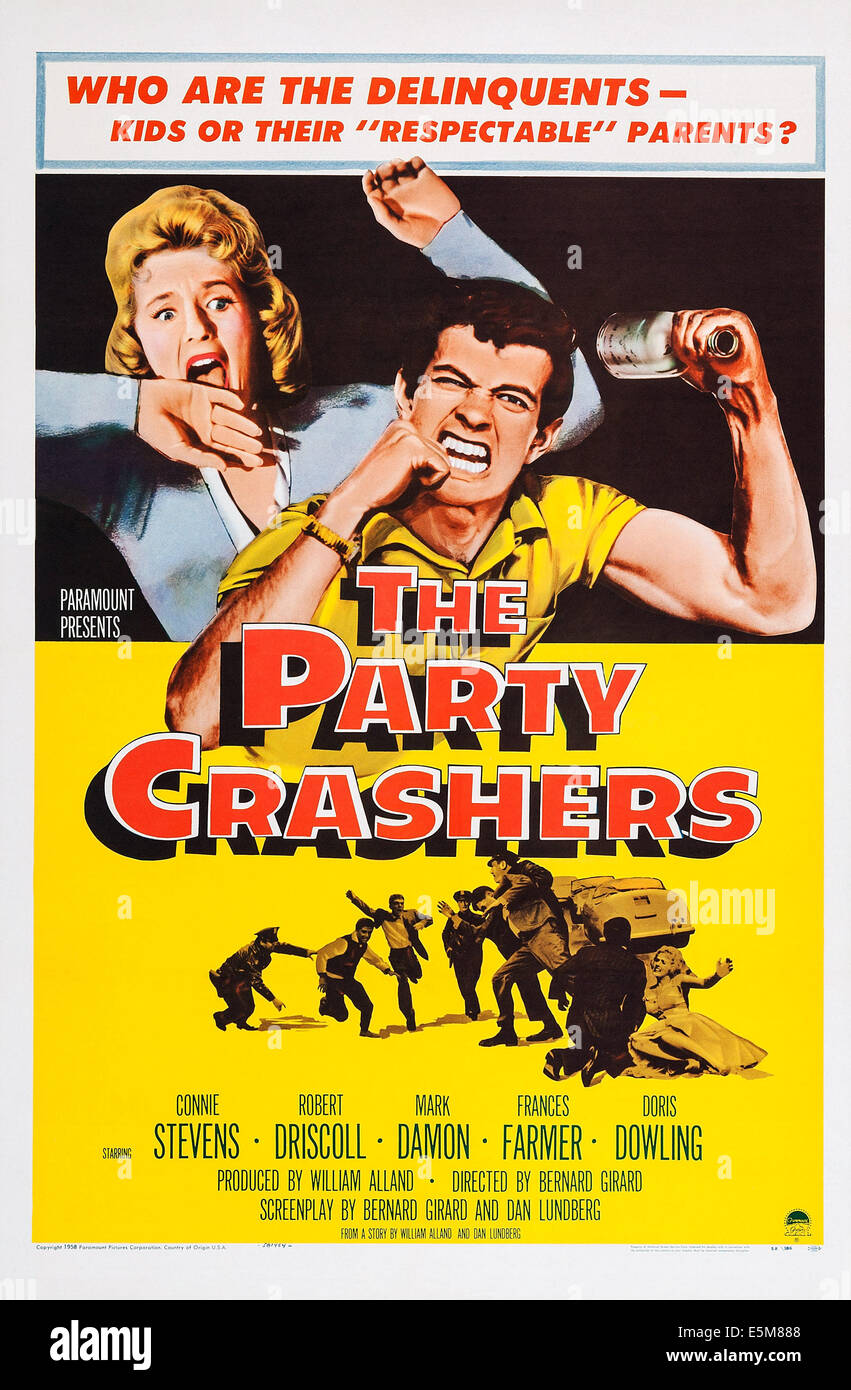 Le PARTI CRASHERS, Connie Stevens, Mark Damon, 1958 Banque D'Images