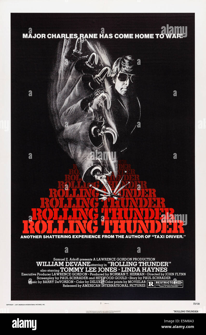 ROLLING THUNDER, US poster art, William Devane, 1977 Photo Stock - Alamy