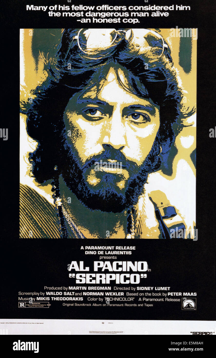 SERPICO, Al Pacino, 1973 Banque D'Images