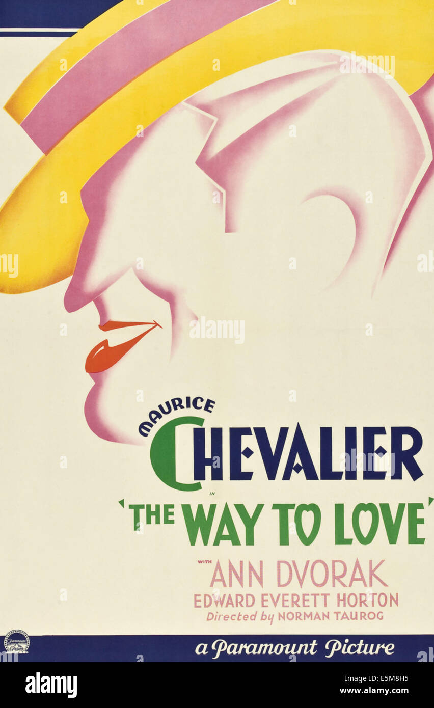 La façon d'aimer, Maurice Chevalier, 1933 Banque D'Images