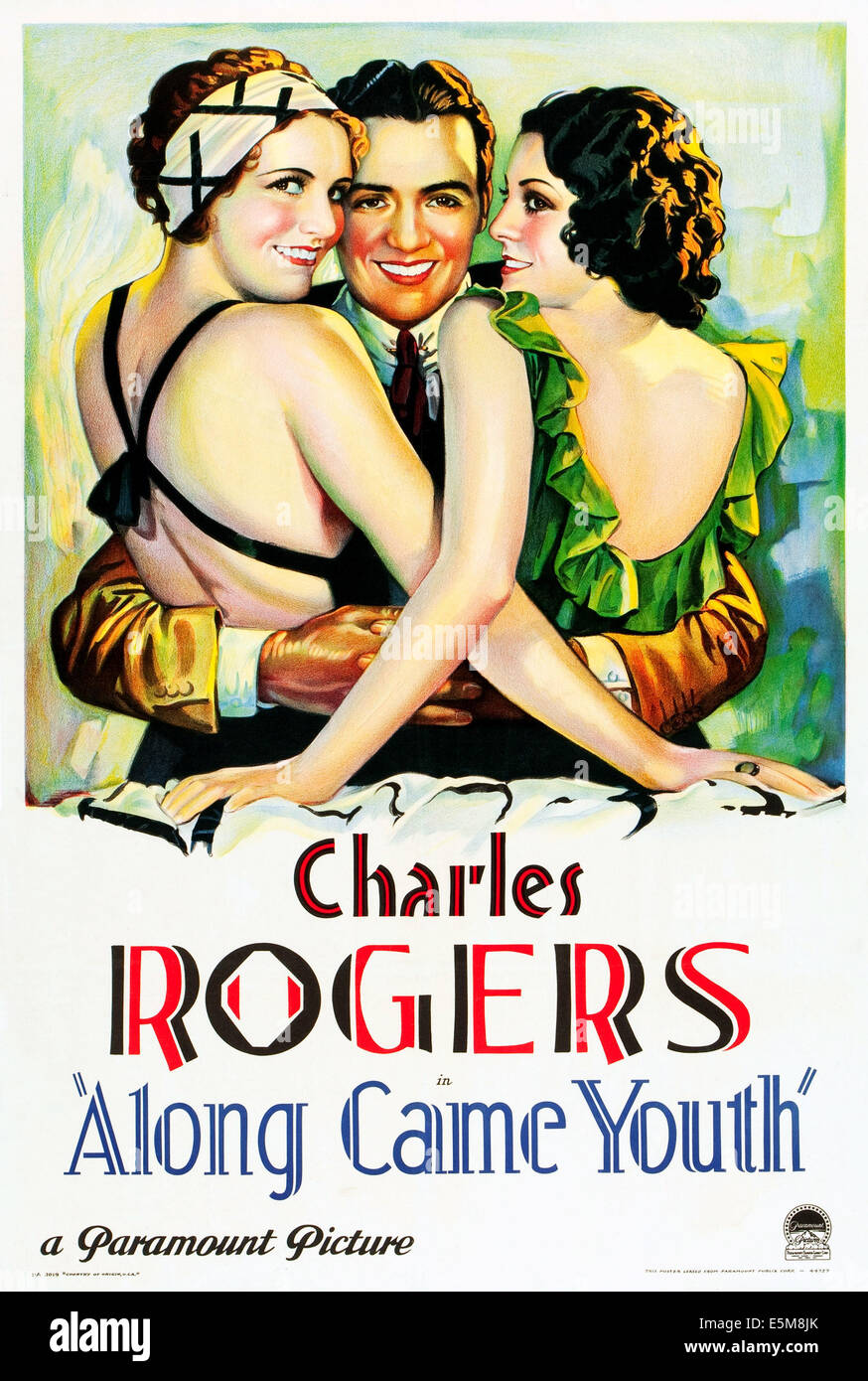 Le LONG EST VENU DE LA JEUNESSE, de l-r : Betty Boyd, Charles 'Buddy' Rogers, Frances Dee sur l'affiche, 1930. Banque D'Images