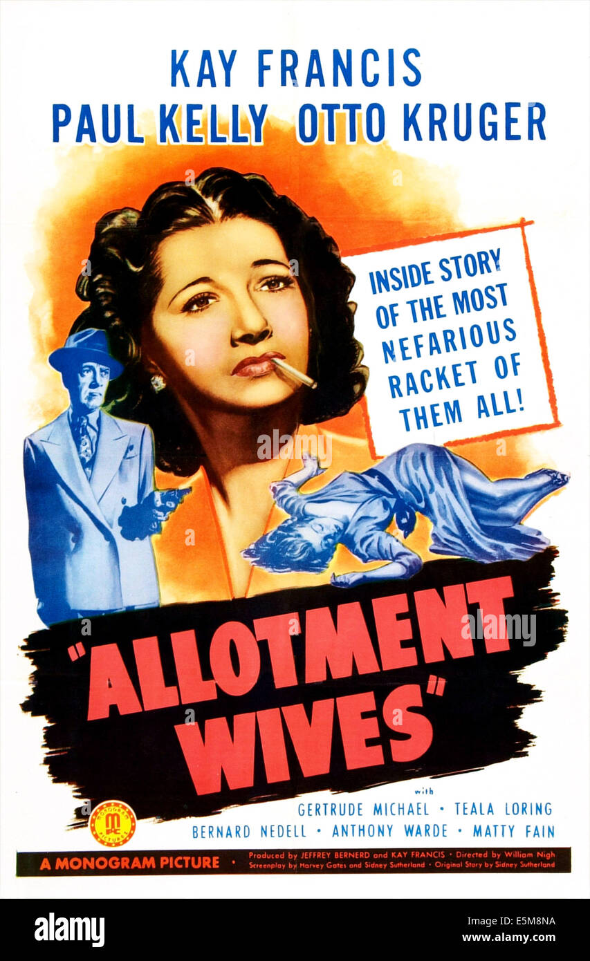 Attribution d'épouses, de nous poster, Kay Francis, Otto Kruger (à gauche), 1945 Banque D'Images